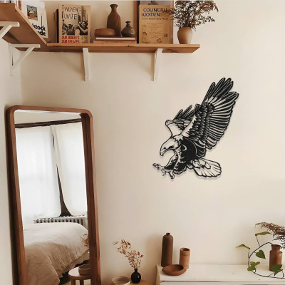 Uçan Kartal Figürlü Metal Duvar Dekoru