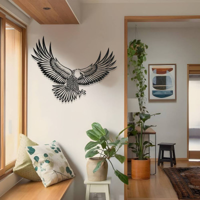 Kanatlarını Açmış Kartal Metal Duvar Dekoru