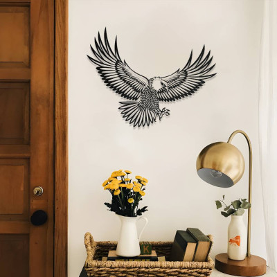 Kanatlarını Açmış Kartal Metal Duvar Dekoru