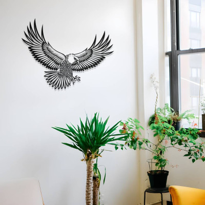 Kanatlarını Açmış Kartal Metal Duvar Dekoru