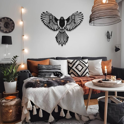 Kanatlarını Açmış Kuş Metal Duvar Dekoru