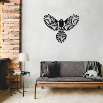 Kanatlarını Açmış Kuş Metal Duvar Dekoru