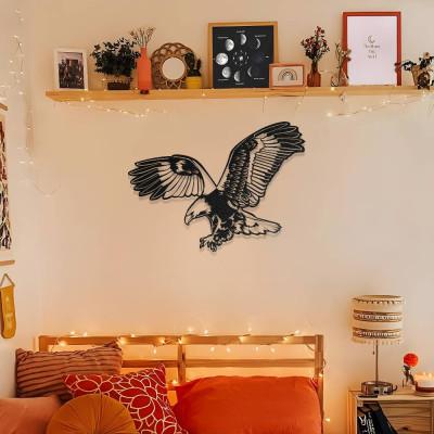 Görkemli Kartal Metal Duvar Sanatı