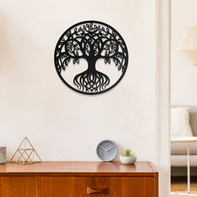 Modern Hayat Ağacı Metal Duvar Dekoru