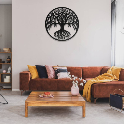 Modern Hayat Ağacı Metal Duvar Dekoru