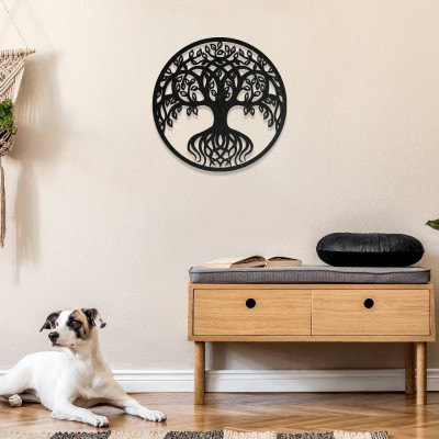 Modern Hayat Ağacı Metal Duvar Dekoru