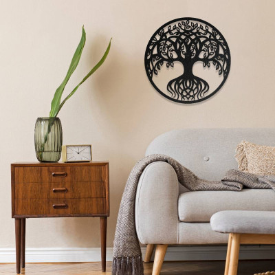 Modern Hayat Ağacı Metal Duvar Dekoru