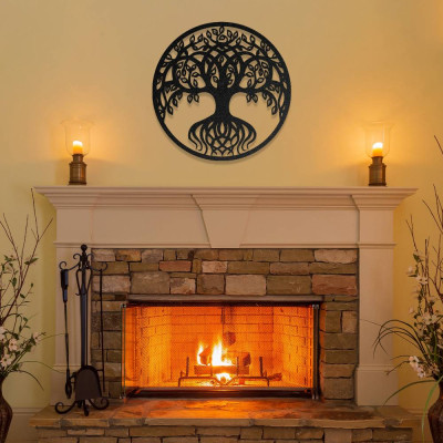 Modern Hayat Ağacı Metal Duvar Dekoru