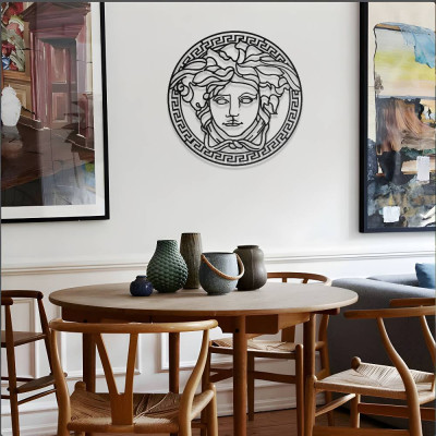 Medusa Figürlü Antik Stil Metal Duvar Dekoru