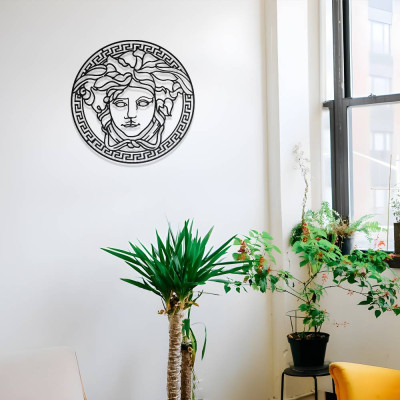 Medusa Figürlü Antik Stil Metal Duvar Dekoru