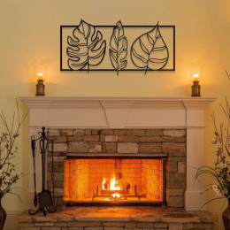Modern Yaprak Desenli Metal Duvar Dekoru