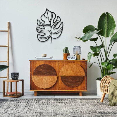 Monstera Yaprak Figürlü Metal Duvar Dekoru