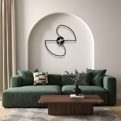 Asimetrik Yin Yang Metal Duvar Saati Salon Dekoru Modern Sanatsal Saat Metal Tablo