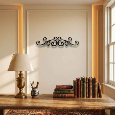 Kıvrımlı Scroll Desenli Metal Duvar Süsü Vintage Tarz Dekoratif Metal Tablo