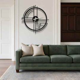 Art Deco Geometrik Metal Duvar Saati Modern Endüstriyel Rakamsız Saat