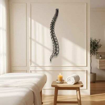 Omurga Desenli Metal Duvar Tablosu Anatomik Sanat Pilates Fizyoterapi Klinik Dekoru
