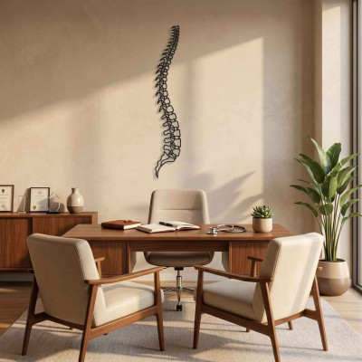 Omurga Desenli Metal Duvar Tablosu Anatomik Sanat Pilates Fizyoterapi Klinik Dekoru