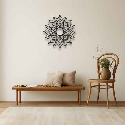 Mandala Metal Duvar Tablosu Salon Meditasyon Dekoru Minimal Mandala Metal Tablo