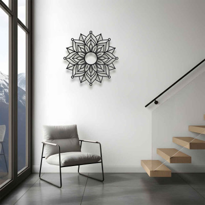 Mandala Metal Duvar Tablosu Salon Meditasyon Dekoru Minimal Mandala Metal Tablo