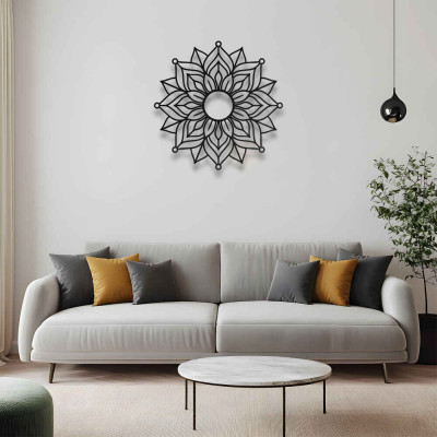 Mandala Metal Duvar Tablosu Salon Meditasyon Dekoru Minimal Mandala Metal Tablo
