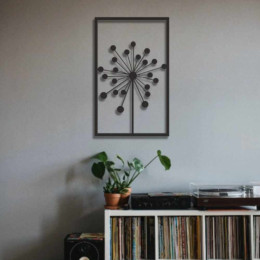 Çerçeveli Karahindiba Duvar Oda Ev Aksesuarı Metal Tablo 