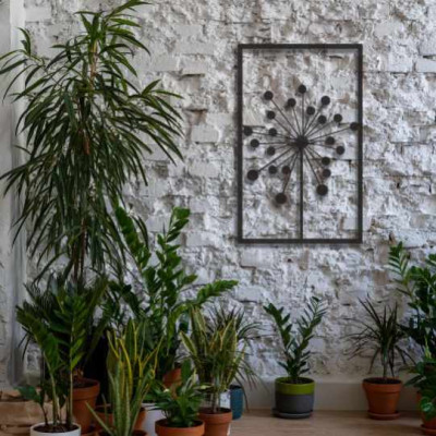 Çerçeveli Karahindiba Duvar Oda Ev Aksesuarı Metal Tablo 