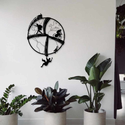 Dünya Gezginleri Duvar Oda Ev Aksesuarı Metal Tablo 