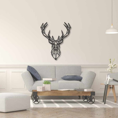 Geyik Duvar Oda Ev Aksesuarı Metal Tablo 