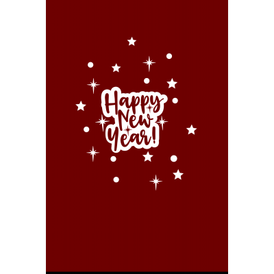Yıldızlı Süslemeli Sarkıt Happy New Year Yazısı Yeni Yıl Yılbaşı Vitrin Cam Sticker