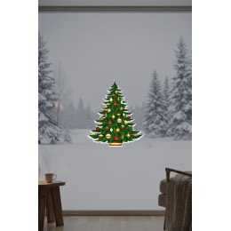  Yılbaşına Özel Kapı İçin Çam Ağacı Yılbaşı Süslemesi Ev Vitrin Yılbaşı Stickerları