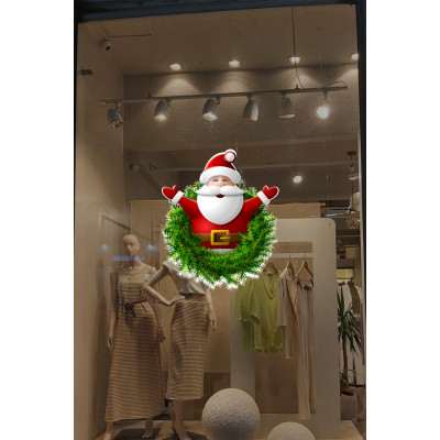 Ellerini Yeni Yıla Açmış Noel Baba Yılbaşı Süslemeleri Ev Vitrin Yılbaşı Stickerı Ellerini Yeni Yıla Açmış Noel Baba Yılbaşı Süslemeleri Ev Vitrin Yılbaşı Stickerı