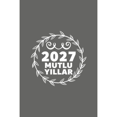 Geyik ve Happy New Year 2027 Yılbaşı Süslemeleri Yeni Yıl Yılbaşı Vitrin Cam Sticker