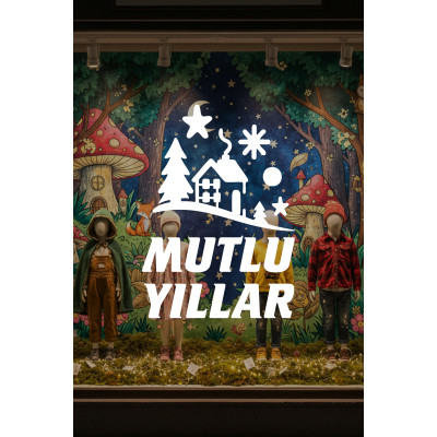 Mutlu Yıllar Kış Masalı Vitrin Cam Sticker – Çam Ağaçlı Yeni Yıl Dekoru Mutlu Yıllar Kış Masalı Vitrin Cam Sticker – Çam Ağaçlı Yeni Yıl Dekoru