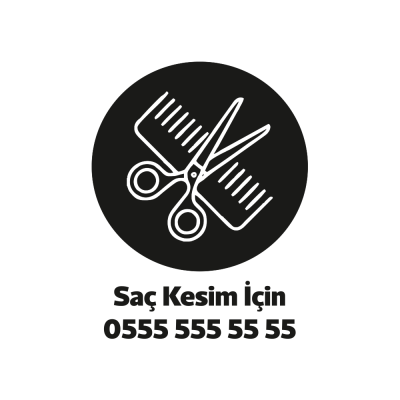 Kişiye Berberlere Özel Randevu Aramaları İçin Cama Özel Sticker Yapıştırma