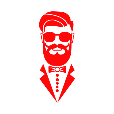 Kişiye Berberlere Özel Papyonlu Adam Sticker Yapıştırma
