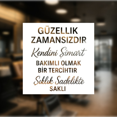 Zamansız Güzellik - Motive Edici Vitrin Cam Stickerı