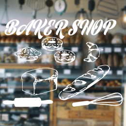  Fırın Ve Pastanelere Özel Ekmek Ve Pastalar Sticker Yapıştırma