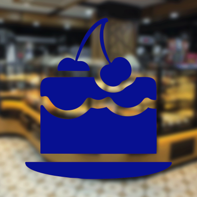  Fırın Ve Pastanelere Özel Kirazlı Pasta Sticker Yapıştırma