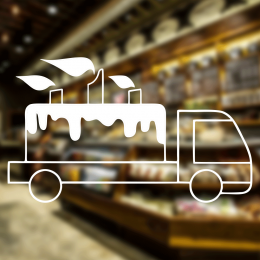  Fırın Ve Pastanelere Özel Pasta Kamyonu Sticker Yapıştırma