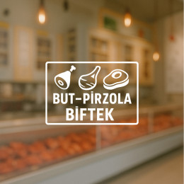 But – Pirzola – Biftek Cam Stickerı
