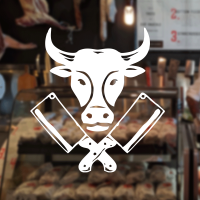 Kasap Ve Steak Houselara Özel Boğa Ve Satırlar Sticker Yapıştırma