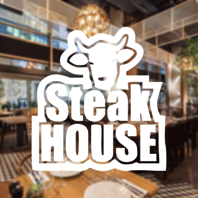  Kasap Ve Steak Houselara Özel Buzağı Steak House Sticker Yapıştırma