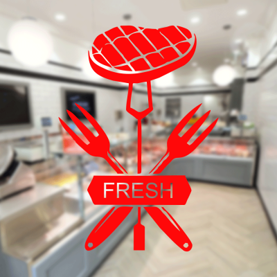 Kasap Ve Steak Houselara Özel Çatallar Ve Et Sticker Yapıştırma