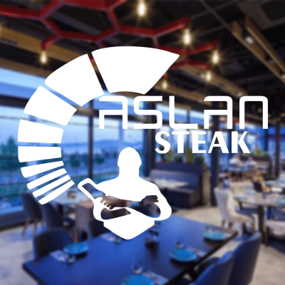 Kasap Ve Steak Houselara Özel Firma Aslan Steak Sticker Yapıştırma