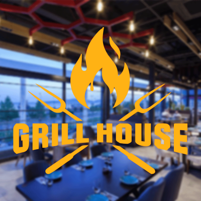 Kasap Ve Steak Houselara Özel Grill House Sticker Yapıştırma