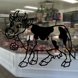 Kasap Ve Steak Houselara Özel Mutlu İnek Sticker Yapıştırma