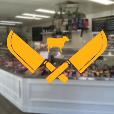 Kasap Ve Steak Houselara Özel Satırlar Arasındaki İnek Sticker Yapıştırma