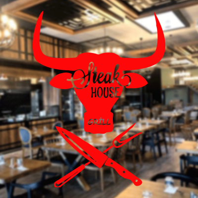 Kasap Ve Steak Houselara Özel Steak House Grill Sticker Yapıştırma