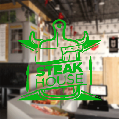 Kasap Ve Steak Houselara Özel Steak House Sticker Yapıştırma