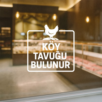 Köy Tavuğu Bulunur Cam Stickerı